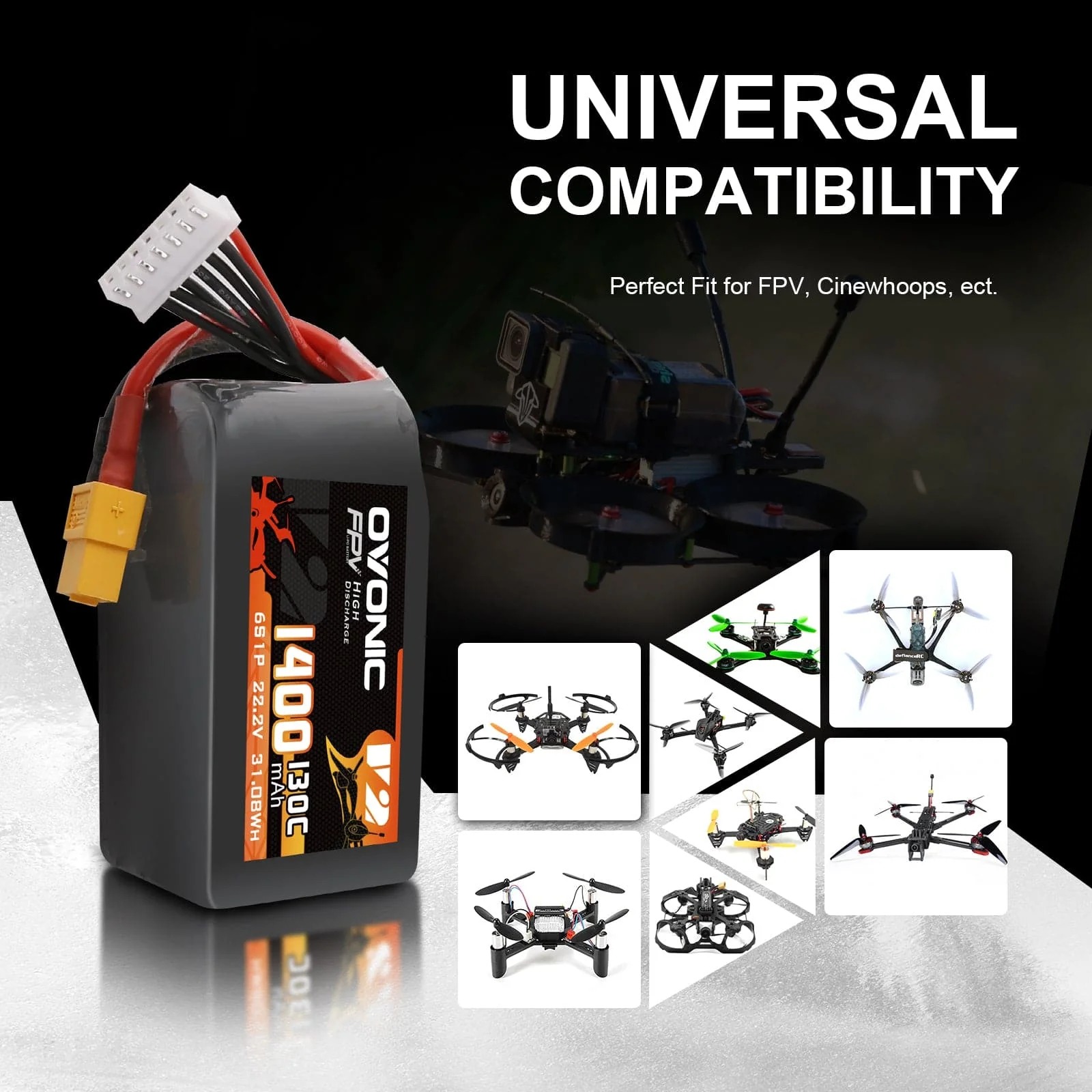 Ovonic 6S LiPo Battery 22.2V 1 - Walksnail Avatar Hd Goggles X ulasan dan harga